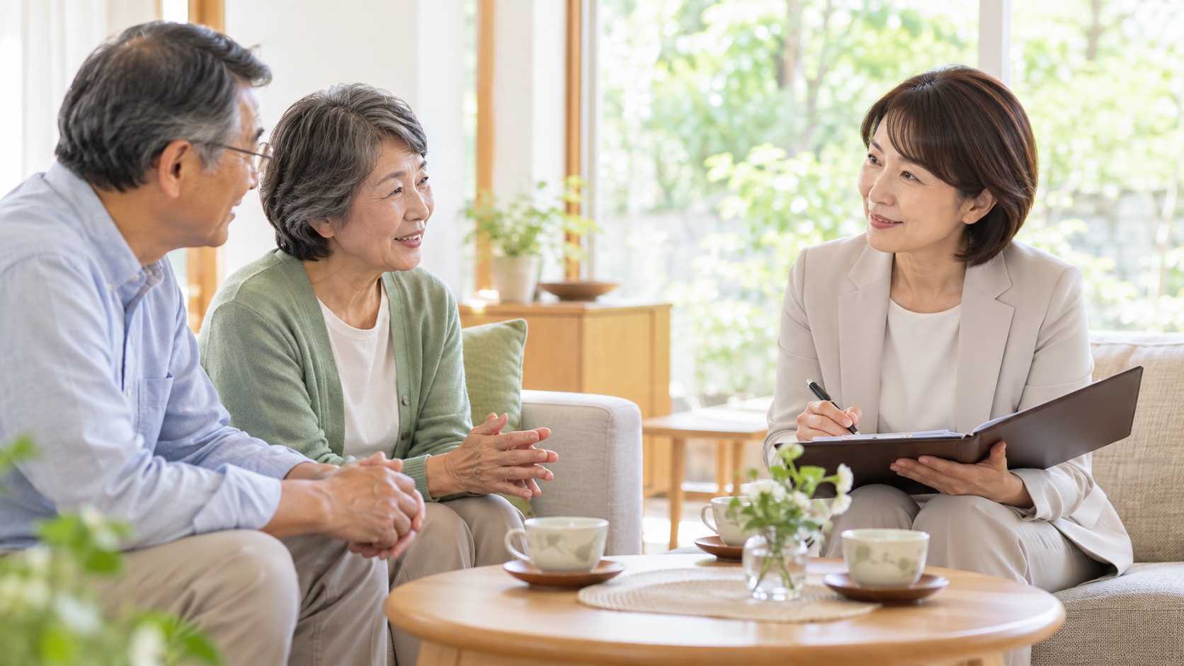 これからの暮らしを相談するシニア夫婦